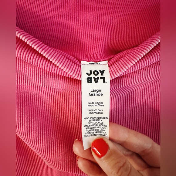 Joy Lab Pink Ribbed Biked Shorts - Picture 3 of 3